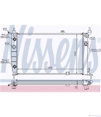 РАДИАТОР ВОДЕН OPEL ASTRA F COMBI (1991-) 1.4 Si - NISSENS