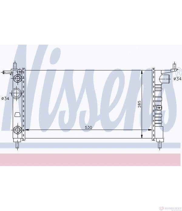 РАДИАТОР ВОДЕН OPEL CORSA B (1993-) 1.4 Si - NISSENS