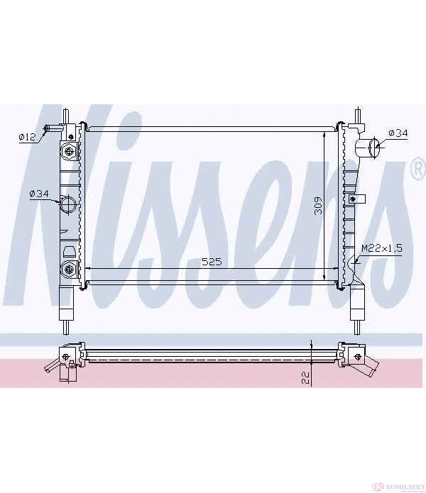 РАДИАТОР ВОДЕН OPEL ASTRA F COMBI (1991-) 1.4 Si - NISSENS