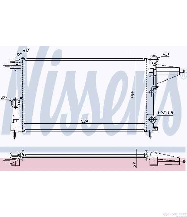 РАДИАТОР ВОДЕН OPEL VECTRA A (1988-) 1.6 - NISSENS