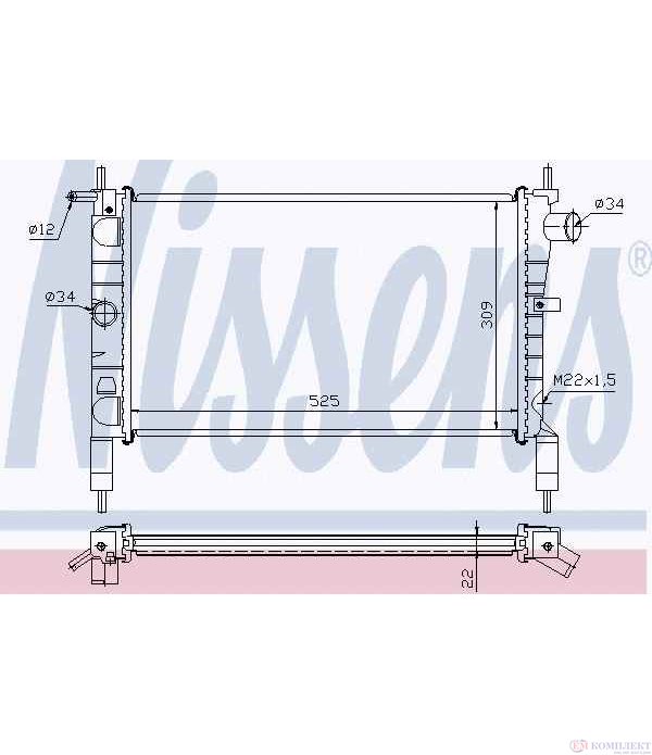 РАДИАТОР ВОДЕН OPEL ASTRA F COMBI (1991-) 1.6 Si - NISSENS