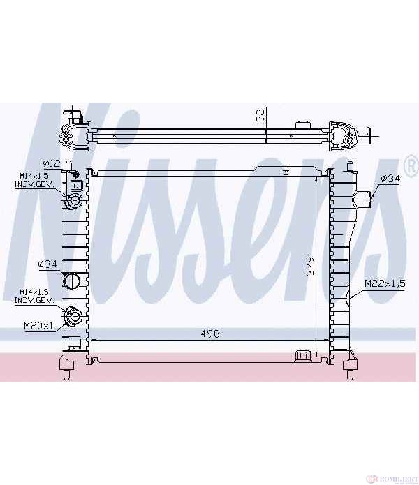 РАДИАТОР ВОДЕН OPEL ASCONA C HATCHBACK (1981-) 2.0 i CAT - NISSENS