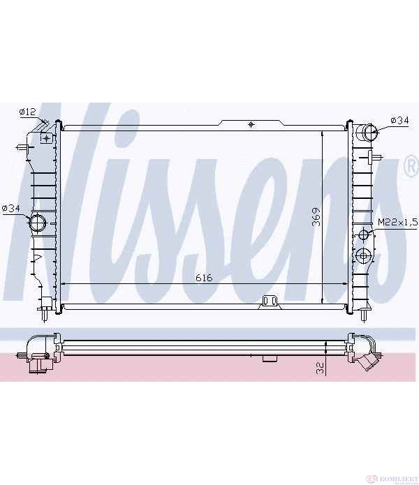 РАДИАТОР ВОДЕН VAUXHALL CAVALIER MK III (1988-) 2.0 i 16V 4x4 - NISSENS