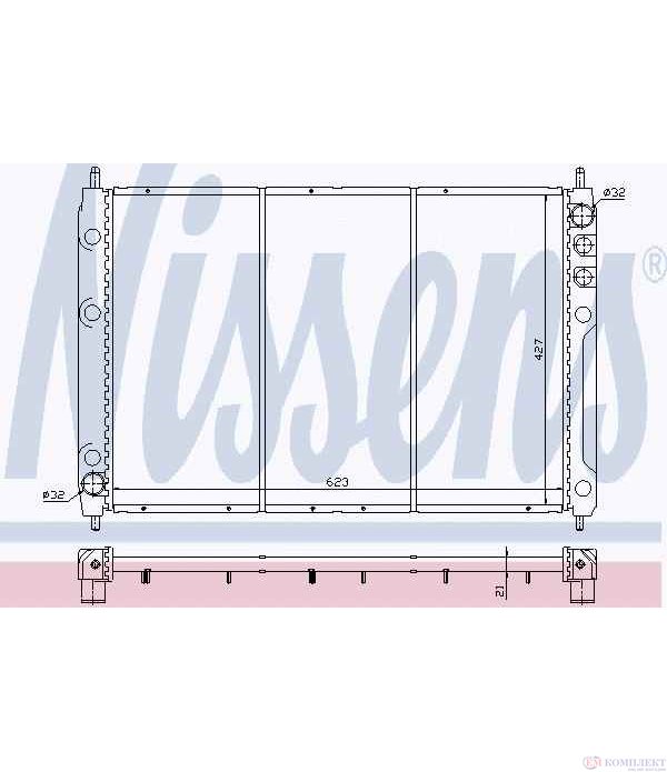 РАДИАТОР ВОДЕН ROVER 800 COUPE (1992-) 827 24V - NISSENS