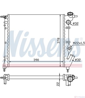 РАДИАТОР ВОДЕН RENAULT R 19 I (1988-) 1.4 - NISSENS