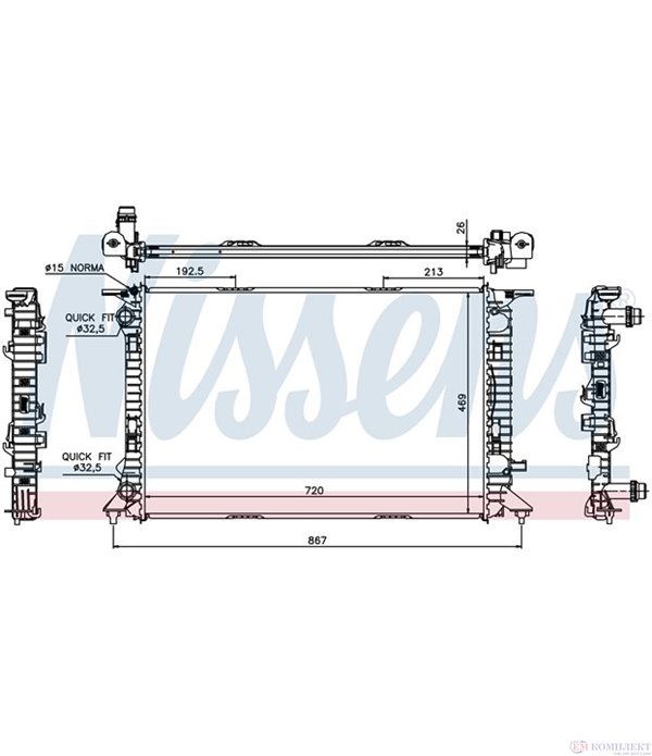 РАДИАТОР ВОДЕН AUDI A4 AVANT (2008-) 2.0 TFSI - NISSENS