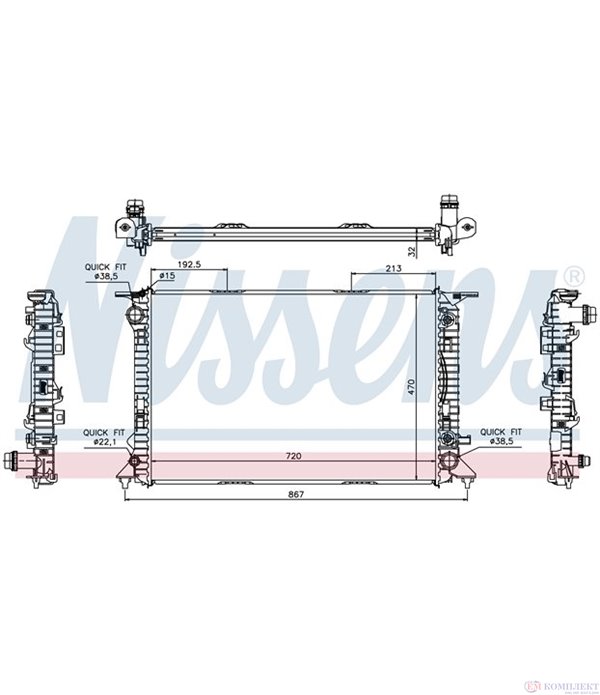 РАДИАТОР ВОДЕН AUDI A4 AVANT (2008-) 3.2 FSI - NISSENS