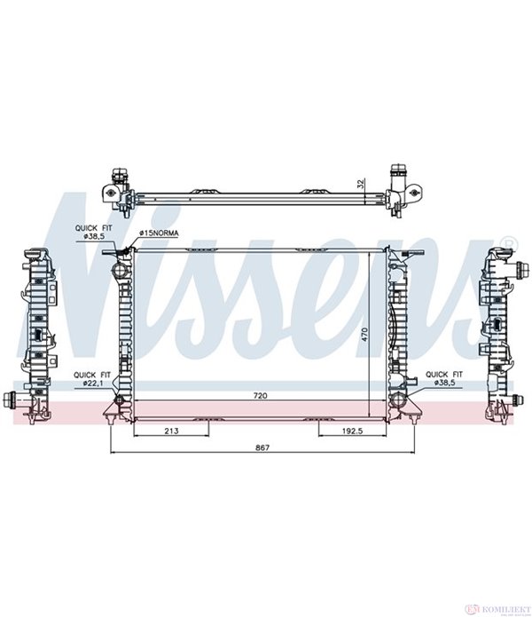 РАДИАТОР ВОДЕН AUDI A5 (2007-) 3.2 FSI - NISSENS