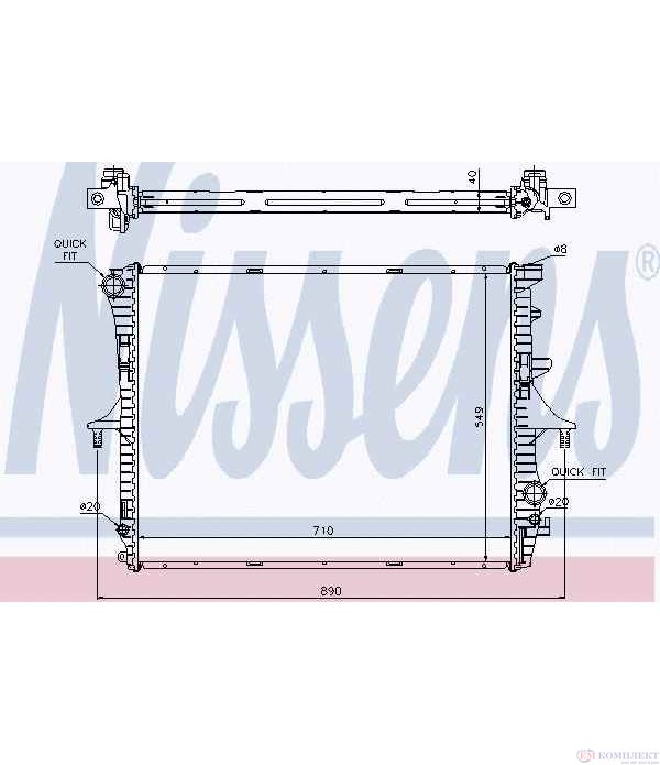 РАДИАТОР ВОДЕН AUDI Q7 (2006-) 3.0 TDI - NISSENS