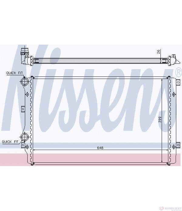 РАДИАТОР ВОДЕН VOLKSWAGEN TOURAN (2003-) 1.6 TDI - NISSENS