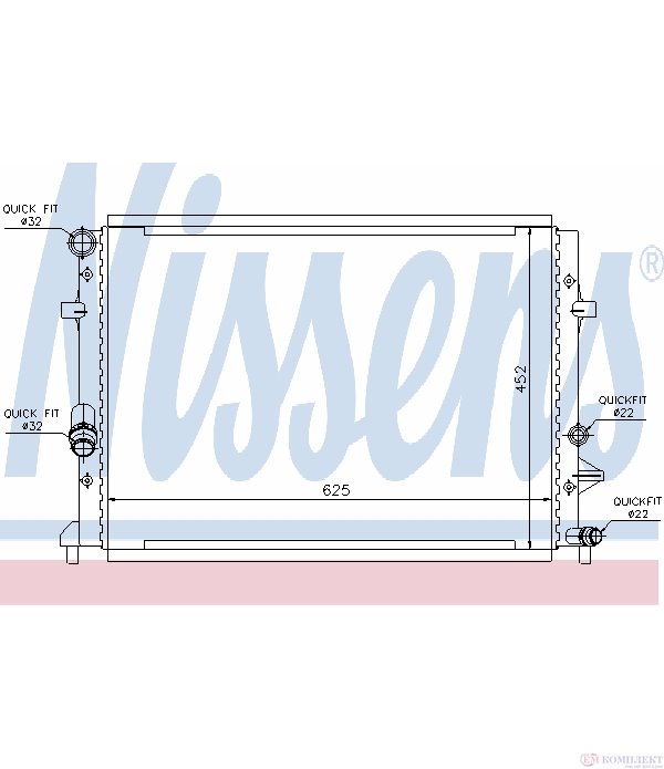РАДИАТОР ВОДЕН VOLKSWAGEN GOLF VI (2008-) 1.2 TSI - NISSENS
