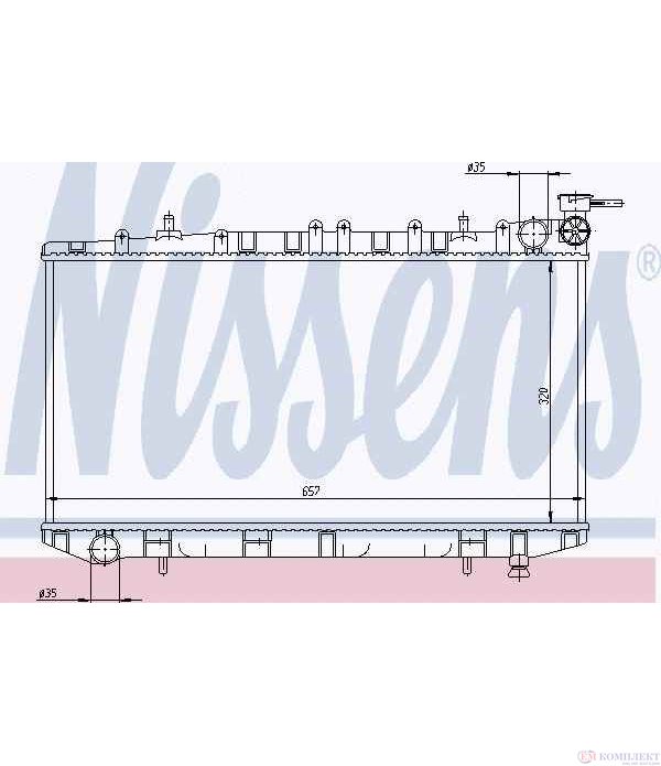 РАДИАТОР ВОДЕН NISSAN SUNNY III HATCHBACK (1990-) 2.0 D - NISSENS
