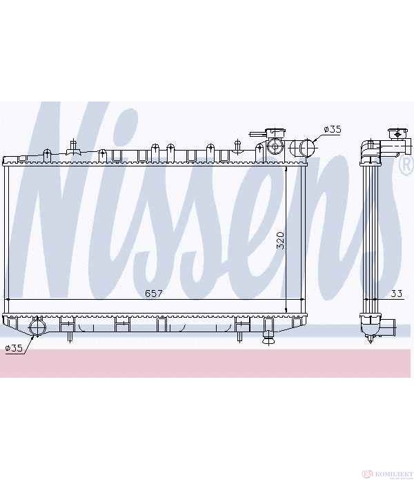 РАДИАТОР ВОДЕН NISSAN SUNNY III HATCHBACK (1990-) 2.0 D - NISSENS