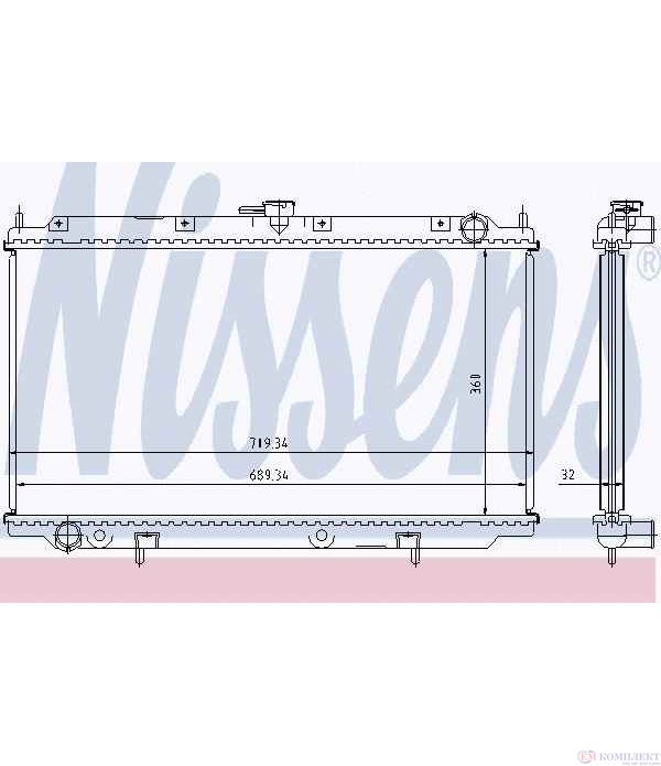 РАДИАТОР ВОДЕН NISSAN PRIMERA HATCHBACK (1996-) 2.0 TD - NISSENS