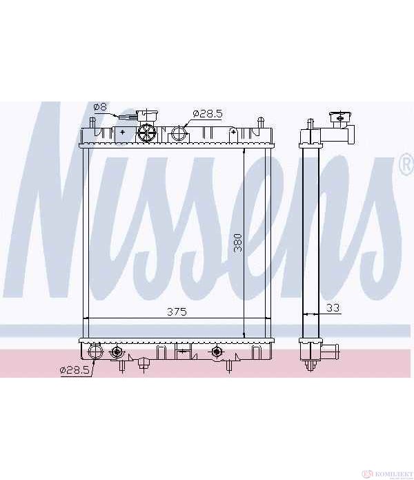 РАДИАТОР ВОДЕН NISSAN MICRA II (1992-) 1.4 i 16V - NISSENS