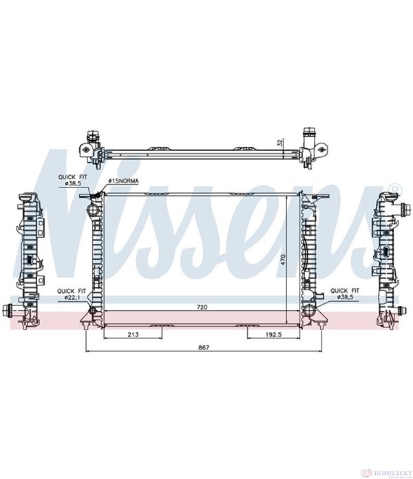 РАДИАТОР ВОДЕН AUDI A6 AVANT (2011-) 2.8 FSI - NISSENS