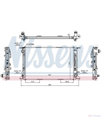 РАДИАТОР ВОДЕН AUDI A7 SPORTBACK (2010-) 2.8 FSI quattro - NISSENS