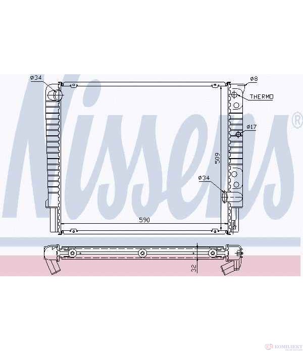 РАДИАТОР ВОДЕН VOLVO 740 COMBI (1984-) 2.4 Turbo-Diesel - NISSENS