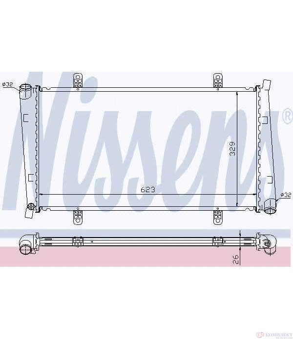 РАДИАТОР ВОДЕН VOLVO S40 I (1995-) 1.9 DI - NISSENS