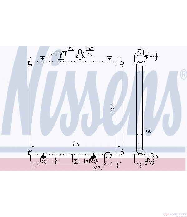 РАДИАТОР ВОДЕН HONDA CIVIC VI HATCHBACK (1995-) 1.4 i S - NISSENS