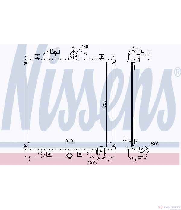 РАДИАТОР ВОДЕН HONDA CIVIC VI HATCHBACK (1995-) 1.5 i - NISSENS