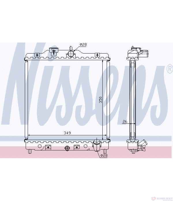 РАДИАТОР ВОДЕН HONDA CIVIC VI SEDAN (1995-) 1.5 i - NISSENS