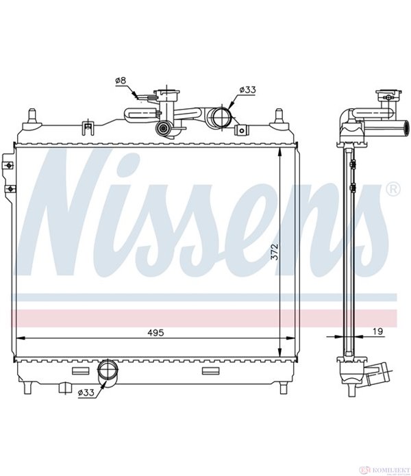 РАДИАТОР ВОДЕН HYUNDAI GETZ (2002-) 1.5 CRDi - NISSENS