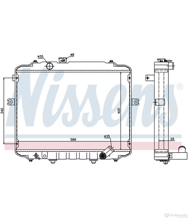 РАДИАТОР ВОДЕН HYUNDAI H100 (1993-) 2.5 D - NISSENS