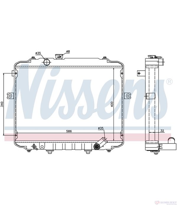 РАДИАТОР ВОДЕН HYUNDAI H100 (1993-) 2.5 TD - NISSENS