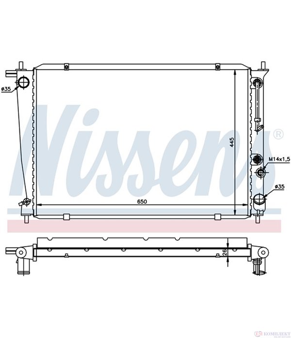 РАДИАТОР ВОДЕН HYUNDAI H1 (2000-) 2.5 TD - NISSENS