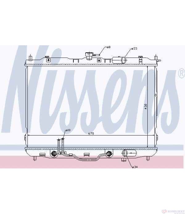 РАДИАТОР ВОДЕН KIA CARENS II (2002-) 2.0 CRDi - NISSENS