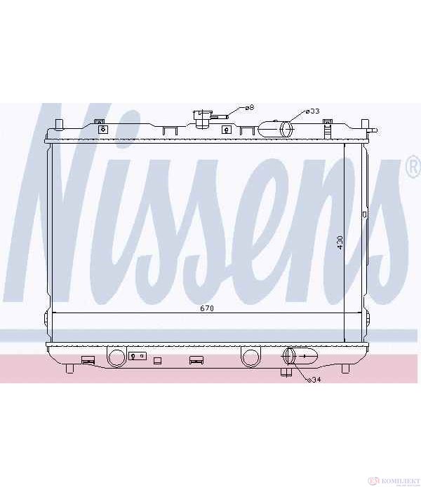 РАДИАТОР ВОДЕН KIA CARENS II (2002-) 2.0 CRDi - NISSENS