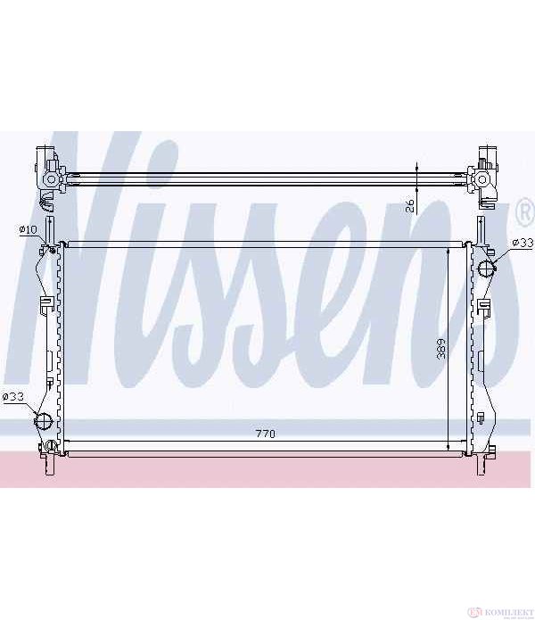 РАДИАТОР ВОДЕН FORD TRANSIT (2000-) 2.4 DI [RWD] - NISSENS