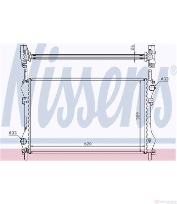 РАДИАТОР ВОДЕН FORD TRANSIT (2000-) 2.4 DI [RWD] - NISSENS