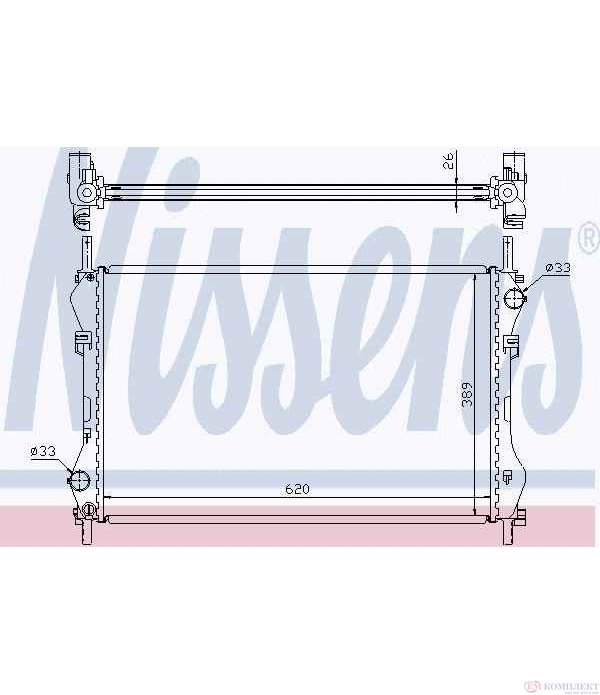 РАДИАТОР ВОДЕН FORD TRANSIT (2000-) 2.4 DI [RWD] - NISSENS