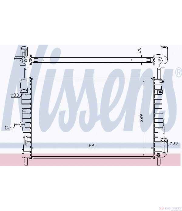 РАДИАТОР ВОДЕН FORD MONDEO III COMBI (2000-) 2.0 16V DITDDiTDCi - NISSENS