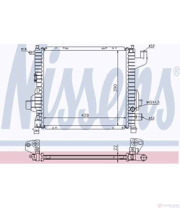 РАДИАТОР ВОДЕН RENAULT TWINGO (1993-) 1.2 - NISSENS