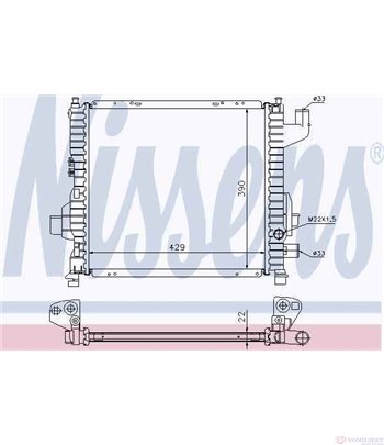 РАДИАТОР ВОДЕН RENAULT TWINGO (1993-) 1.2 - NISSENS