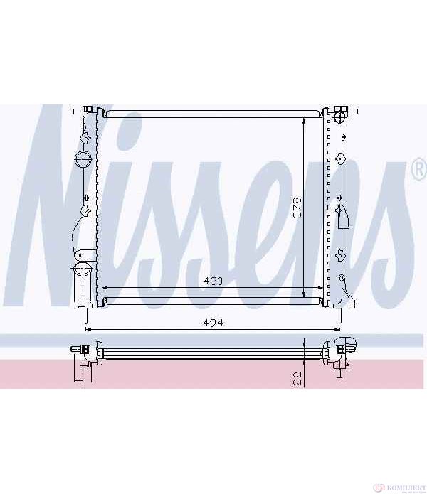 РАДИАТОР ВОДЕН RENAULT KANGOO EXPRESS (1997-) 1.2 - NISSENS