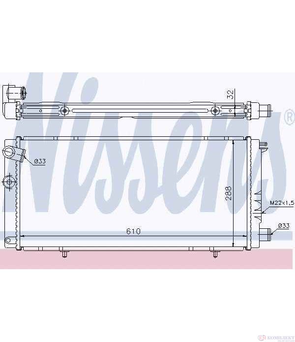 РАДИАТОР ВОДЕН PEUGEOT 205 I CABRIOLET (1986-) 1.9 CTI - NISSENS
