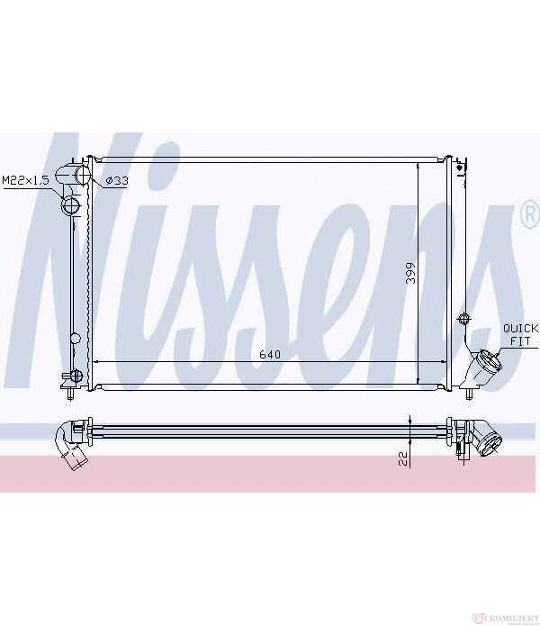 РАДИАТОР ВОДЕН PEUGEOT 406 BREAK (1996-) 1.9 D - NISSENS