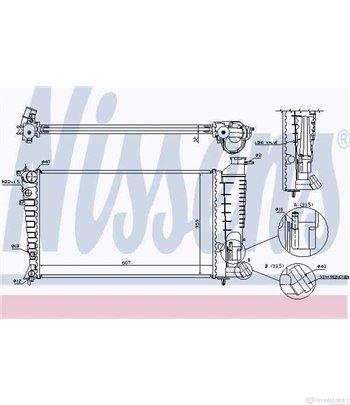 РАДИАТОР ВОДЕН PEUGEOT 306 HATCHBACK (1993-) 1.9 DT - NISSENS