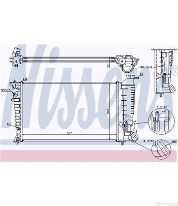 РАДИАТОР ВОДЕН PEUGEOT 306 HATCHBACK (1993-) 1.9 DT - NISSENS