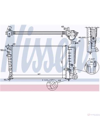 РАДИАТОР ВОДЕН PEUGEOT 306 HATCHBACK (1993-) 1.9 DT - NISSENS