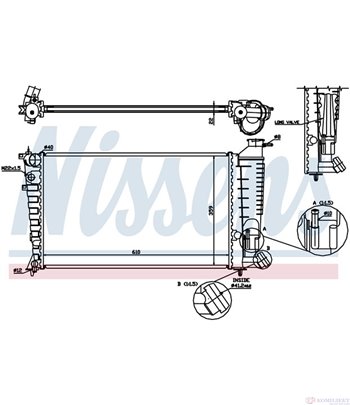 РАДИАТОР ВОДЕН PEUGEOT 306 HATCHBACK (1993-) 1.9 D - NISSENS