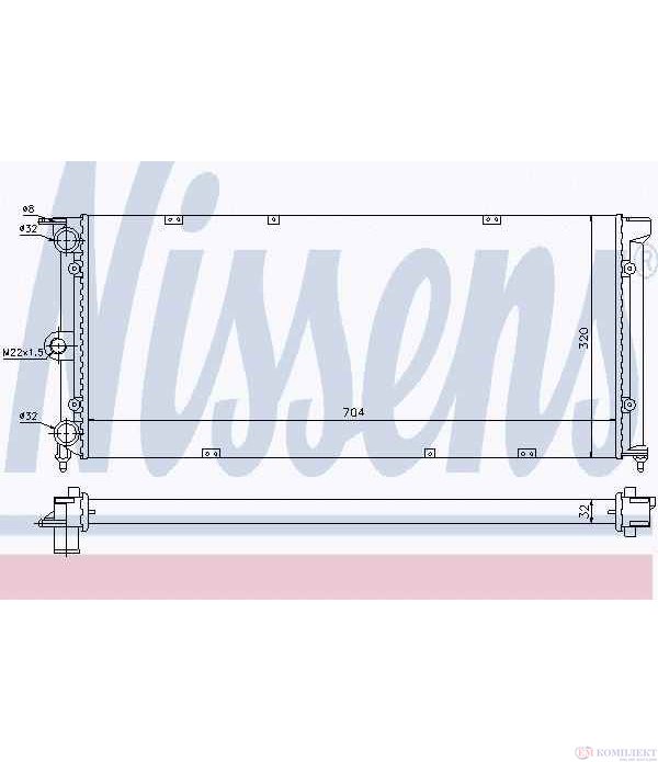 РАДИАТОР ВОДЕН VOLKSWAGEN PASSAT SEDAN (1984-) 1.8 - NISSENS