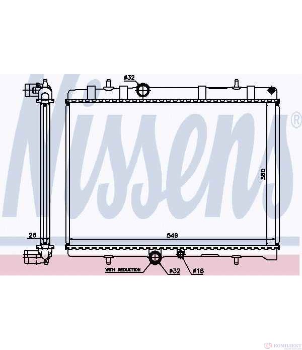 РАДИАТОР ВОДЕН CITROEN C5 BREAK (2008-) 2.0 HDi - NISSENS