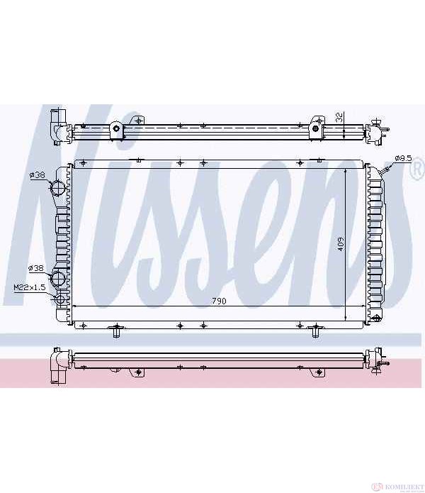 РАДИАТОР ВОДЕН CITROEN JUMPER (2002-) 2.2 HDi - NISSENS