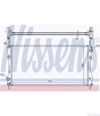 РАДИАТОР ВОДЕН FORD TRANSIT (2000-) 2.3 16V [RWD] - NISSENS