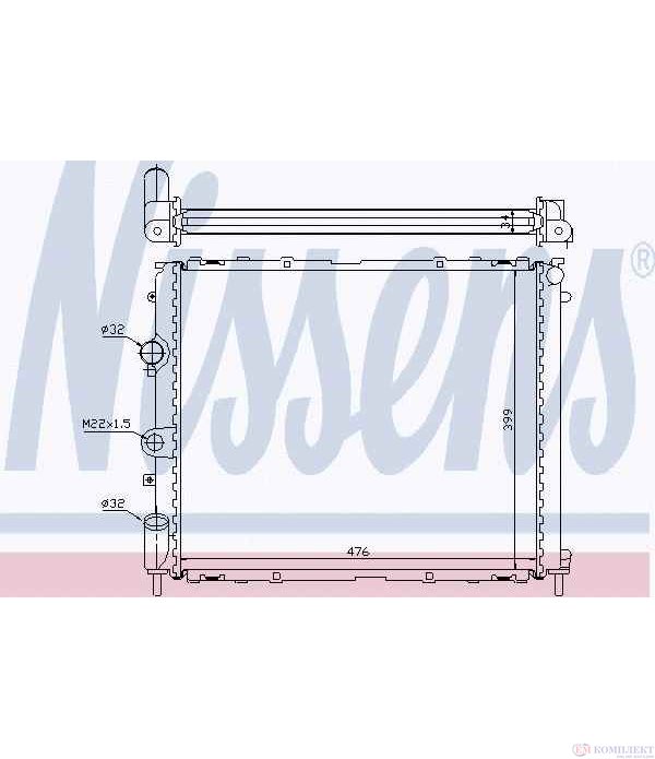 РАДИАТОР ВОДЕН RENAULT KANGOO (1997-) 1.4 - NISSENS